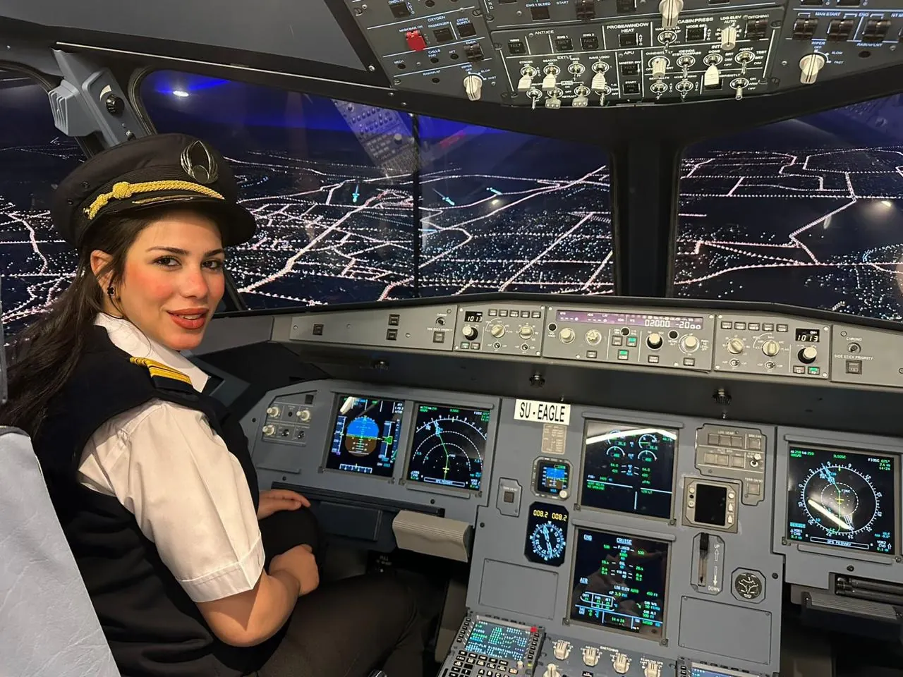 Airbus SOP Flows Program inside a cockpit simulator